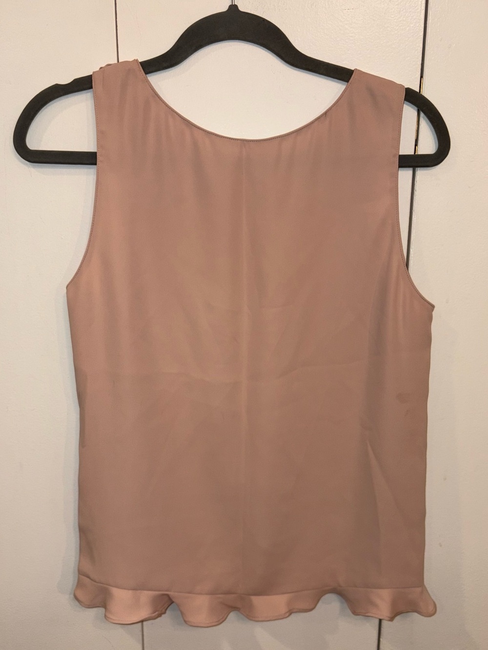 Amanda Uprichard Blush Pink Crew Neck Ruffle Polyester Sleeveless Top Size Small - Picture 4 of 6